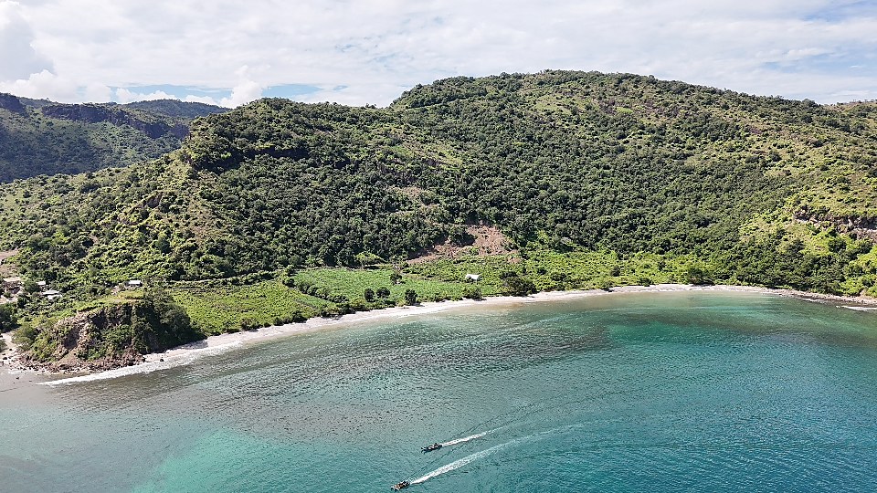 The Landesia beachfront cove seen from the water