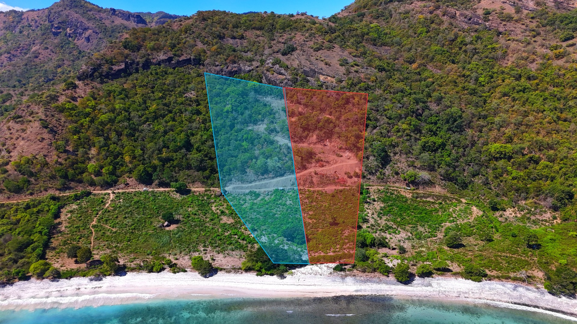 Landesia plot boundaries — two HGB beachfront parcels sold together